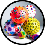 Squeaky Dog Ball Toy , (TPR Dental Chew) , Spiky," "Squeaky," and "Wholesale
